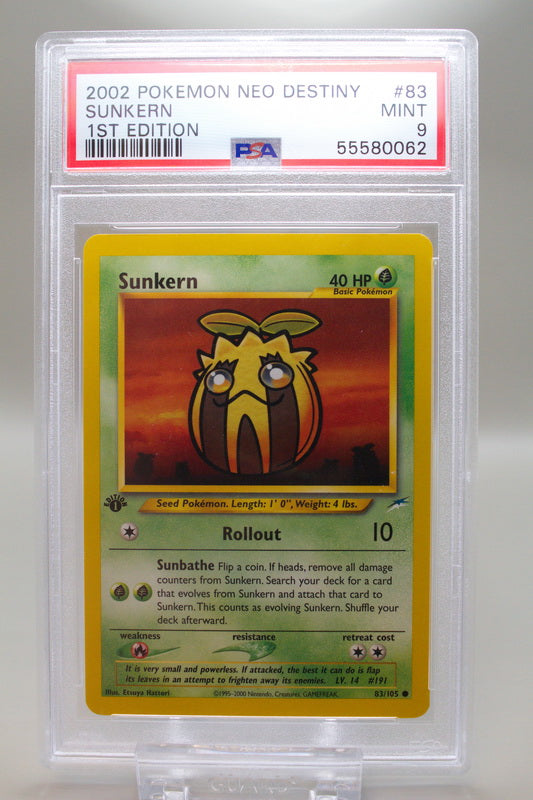 PSA 9 - Sunkern 1st. Edition 83