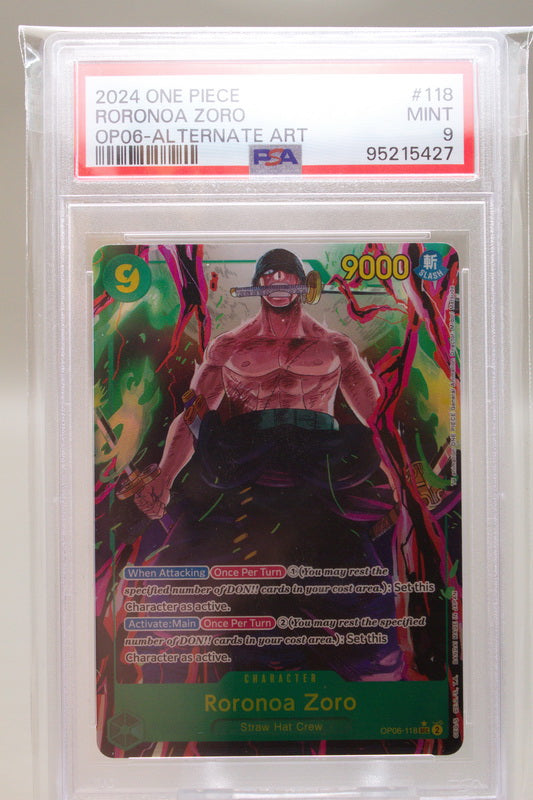 PSA 9 - Roronoa Zoro (V.2) OP06-118